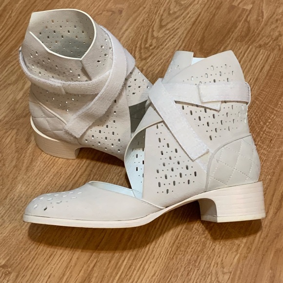 Suede Chanel booties with Velcro straps, size 7.5. Gently worn! Unique style ✨ - Picture 14 of 15